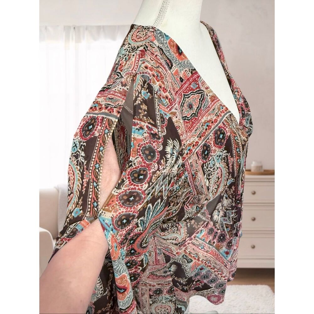 Lane Bryant Semi Sheer Boho Scarf Top Tunic Sz 18/20 2X - Picture 9 of 14